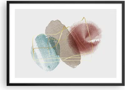 Produktbild von Gerahmtes Poster - Schwarzer Rahmen - Form Figur Abstraktion - 70x50 cm - Wand Bild - Wanddeko - Wandbilder - Kunstposter - Wandposter - Bilderrahmen - Bilder - Kunstdruck - P2BAA70x50-5057