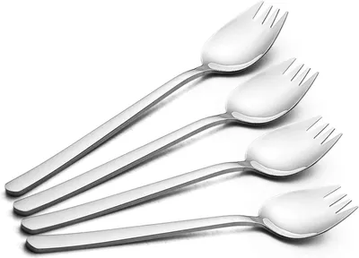 Produktbild von Besteckset Sporks aus Edelstahl, 4-teilig, multifunktional, für Camping und Partys