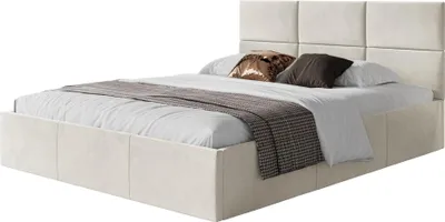 Produktbild von Selsey Nestio – Polsterbett 140x200 mit Bettkasten, Samtbezug, creme