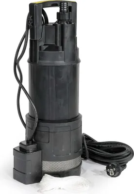Produktbild von Wiltec Tauchpumpe mit Trockenlaufschutz und Schwimmerschalter 1200 W, Tiefbrunnenpumpe 6000 l/h, Wasserpumpe mit Schwimmer bis 7 m Tiefe & 40 m Förderhöhe
