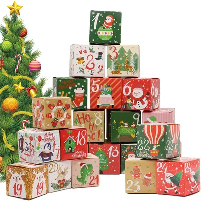 Produktbild von Adventskalender zum Befüllen. Adventskalender 2025. 24 kleine Beutel. Geschenkbeutel. Adventskalender-Boxen. Kleine Boxen zum Befüllen. 24 Boxen (kleine Boxen)