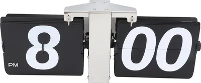 Zdjęcie produktu dla Retro Flip Clock – zasilany bateryjnie zegar stołowy z PVC i stali nierdzewnej, z automatycznym cyfrowym wyświetlaczem odchylanym, do salonu, sypialni i biura, czarny