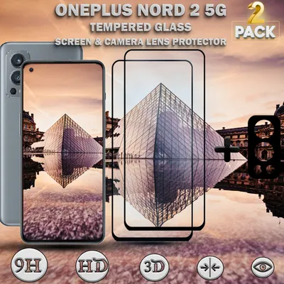 Produktbild von 2-Pack ONEPLUS NORD 2 5G  Displayschutzfolie und 1-Pack Objektivschutz aus 9H gehärtetem Glas