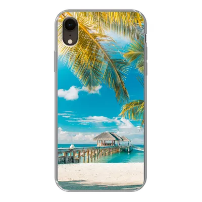 Produktbild von MuchoWow® Handyhülle Schutzhülle Hülle für iPhone XR Tropisch - Strand - Palme Silikon Softcase Handy Hülle - Schutzdeckel