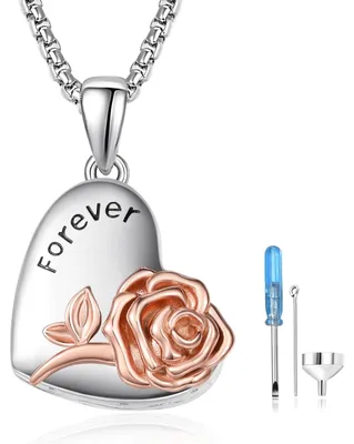 Productafbeelding van Solidchoice - Zilveren Urne Hanger met Forget Me Not Ontwerp