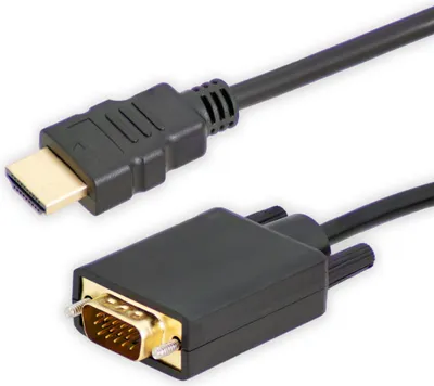 Produktbild von HDMI auf VGA Stecker Kabel FullHD 1080p AV PC Adapter Vergoldet 1,8 m