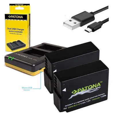 Obrázek produktu pro Sada Nabíječka Dual Panasonic DMW-BLC12+2x aku 1000mAh