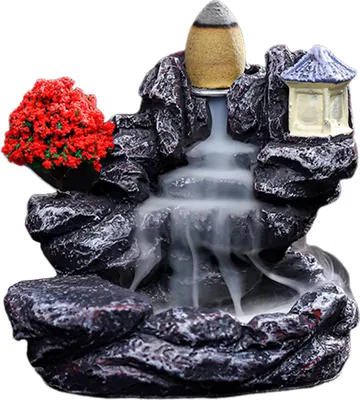 Produktbild von Rückfluss-Räuchergefäß mit Wasserfall-Effekt, Zen-Räucherstäbchenhalter, Steingarten-Wasserfall, Räucherkegel-Brenner für die Meditation im Homeoffice