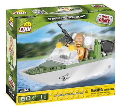 Produktbild von COBI Small Army Shark Patrol Boat, Militär, Soldaten, Schiff, Spielzeug, Konstruktionsbausteine, 60 Teile, 2154