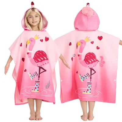 Image de Omgoods - Peignoir de bain pour enfants en microfibre avec capuche