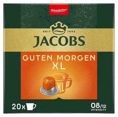 Produktbild von Jacobs Guten Morgen XL Kaffeekapseln für Nespresso®-Maschinen, 20 Stück.