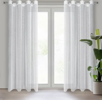 Produktbild von Gardine BECKY weiß 140x250 cm  Ösen Ösenvorhang