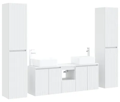 Produktbild von Badezimmermöbel-Set 5 stk. Weiß 33 x 34,5 x 160 cm