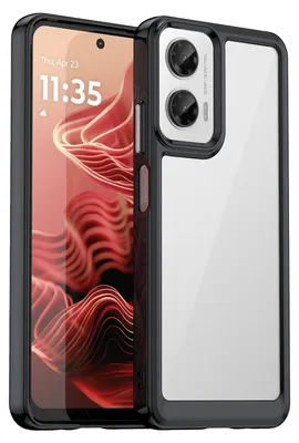 Produktbild von Für Motorola Moto G35 5G Colorful Series TPU / Acryl Hybrid Schutz Hülle Schwarz