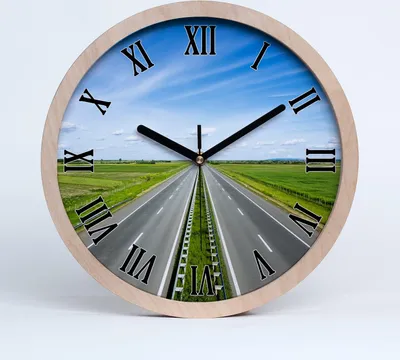 Produktbild von Holzuhr 25fi cm wanduhr - schwarze Spitzen - Autobahn