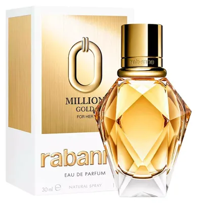 Produktbild von Rabanne Million Gold For Her, Frauen, 30 ml, Nachfüllbare Flasche, Flüssiges Parfüm, Rose, Weiße Blume