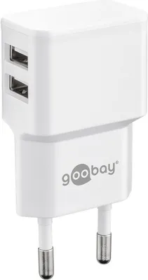 Produktbild von Dual USB-Ladegerät 2,4 A (12W Output) weiß kompaktes USB-Netzteil mit 2xUSB Anschlüssen
