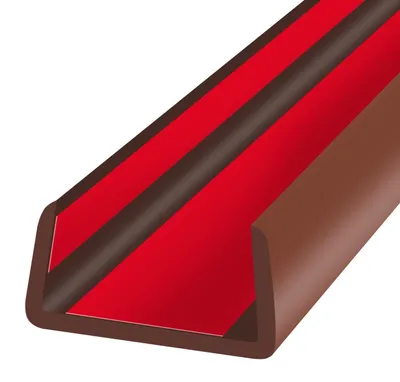 Obrázok produktu pre Gumený okrajový profil, U-tvar, samolepiaci, 45 mm, hnedý, 6 metrov