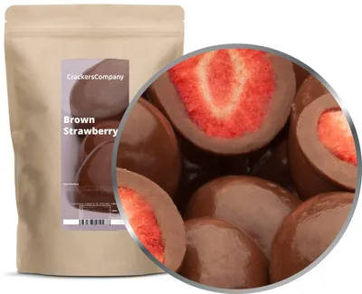 Produktbild von CrackersCompany Schoko-Erdbeeren (Brown Strawberry), ZIP-Beutel 450 g