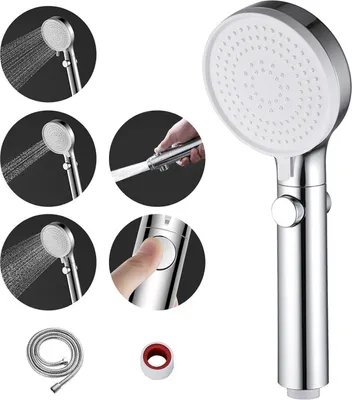 Produktbild von Duschkopf mit 3 Strahlarten und Drucksteigerungsfunktion