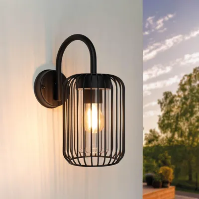 Produktbild von Ledvion Wandleuchte IP44 15W E27 schwarz dimmbar