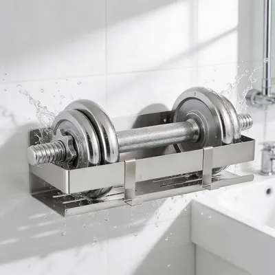 Produktbild von Duschablage Ohne Bohren Edelstahl 30 cm Silber Badezimmerregal Küche