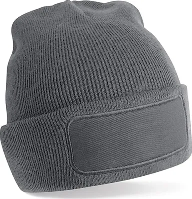 Produktbild von Beechfield B445R | Recycled Original Patch Beanie - 100% recycelter Polyester - Farbe: Graphite Grey - Größe: One Size