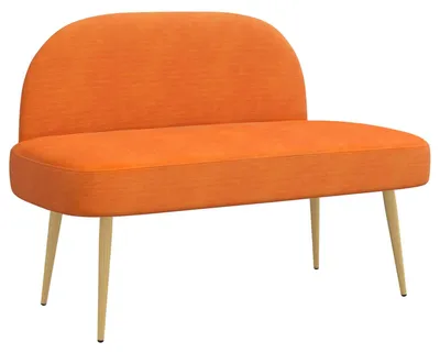 Image de Banc rembourré avec dossier vidaXL, orange, 110 x 60 x 76 cm