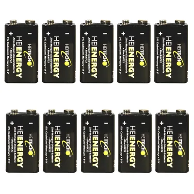 Produktbild von 10er Set HEITECH Block Batterie | Extra Starke 9V Blockbatterien | 10x Universal Batterien Langlebig