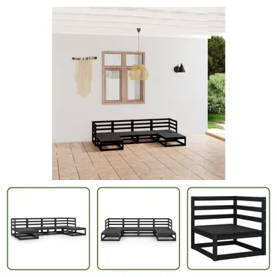 Produktbild von The Living Store 6-tlg. Garten-Lounge-Set Massivholz Kiefer