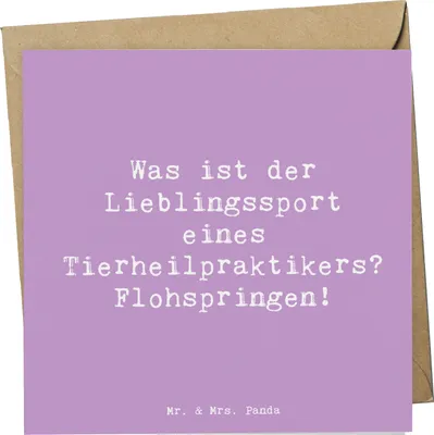 Produktbild von Mr. & Mrs. Panda Glückwunschkarte Spruch Tierheilpraktiker Humor - Lavendeltraum - Geschenk, Beruf, Witz, Grußkarte, Klappkarte, faltkarte, ganzheitliche Tiermedizin