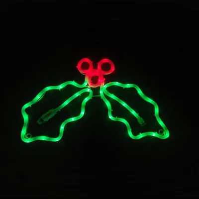 Produktbild von ACA Beleuchtete Weihnachtsdekoration für den Außenbereich: Mistelzweig mit 60 LEDs, 2,5 m Schlauch, rot + grün, IP65, 45 x 32 cm, 1,5 m Stromkabel, X08603527