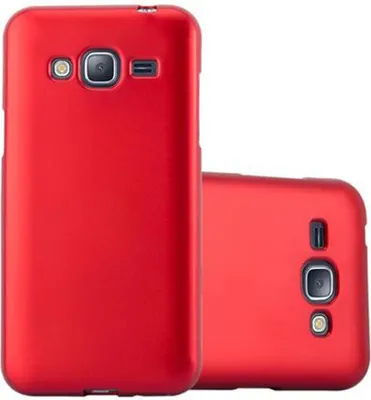 Immagine prodotto di Cadorabo cover protettiva per Samsung Galaxy J3 2016 custodia in rosso per telefono cellulare TPU custodia in silicone cover case