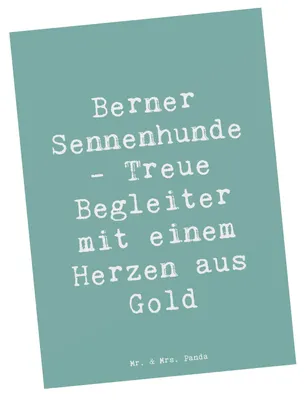 Produktbild von Mr. & Mrs. Panda Fotokarte Spruch Berner Sennenhund Herz - Meeresbrise - Geschenk, Postkarte, Hunderasse, liebevolle Hunde, Sennenhunde, enge Freunde, Hunderassen