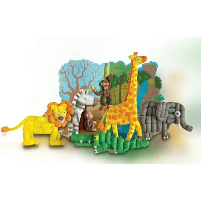 Produktbild von PlayMais 160373 WORLD Zusatzset Jungle, Kartonvorlagen, bunt (1 Set)