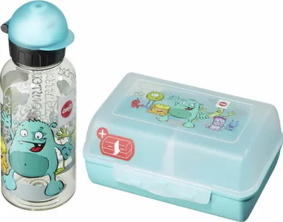 Produktbild von Emsa 518138 Tritan-Trinkflasche mit Brotdose Monster