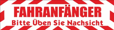 Produktbild von INDIGOS UG - Magnetschild "Fahranfänger. Bitte üben Sie Nachsicht " mit Rahmen 30 x 8 cm - Magnetfolie für Auto / LKW / Truck / Baustelle / Firma