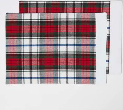 Produktbild von HOMESCAPES Tischset aus 100% Baumwolle, 2er-Set, bunt kariert