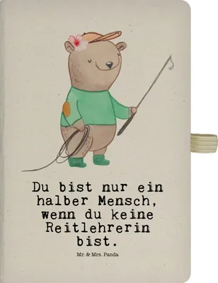 Produktbild von Mr. & Mrs. Panda Notizheft Reitlehrerin Herz - Transparent - Geschenk, Kladde, Notizbuch A5, Adressbuch, Tagebuch, Journal