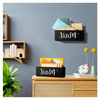 Produktbild von Wand-Post-Organizer – Aktenhalter aus Holz mit den Maßen 28 x 10 cm, Dokumentensortierer mit mehreren Fächern, Aufbewahrungslösung für den Schreibtisch
