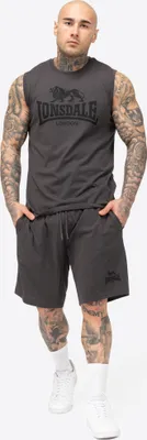 Obrázok produktu pre Pánsky set trička a šortiek bez rukávov regular fit ALLANTON Anthracite/Black M Lonsdale