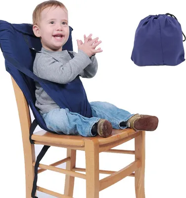 Produktbild von Baby Sicherheitsgurt, Kleinkind Hochstuhl Sitzbezug verstellbar, Sicherheit, waschbarer Taschengurt Sitzbezug, Marineblau