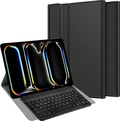 Image de Cazy Housse pour Tablette avec Clavier compatible avec iPad Pro 13 (2025 / 2024) M5 / M4 - Étui Clavier Bluetooth QWERTZ - Noir