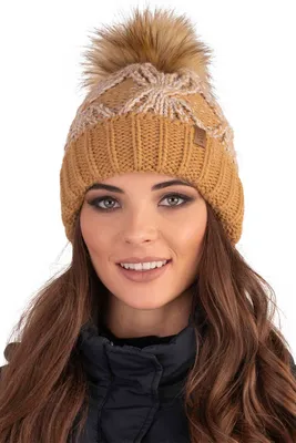Produktbild von Vivisence dame mütze kopfbedeckung bommel winter warm dick 7029, beige, einheitsgröße
