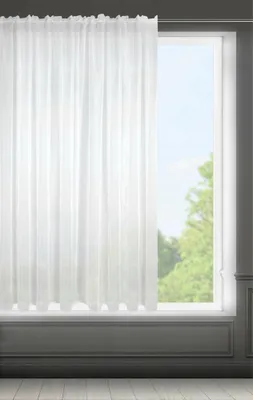 Zdjęcie produktu dla Firana 300x160 Lucy biała gotowa do przyklejenia na taśmę z delikatnego i lekkiego woalu Eurofirany