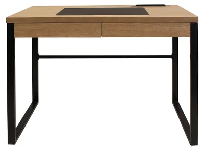 Schreibtisch 100x50,3x74 cm, Holz und Metall, Braun