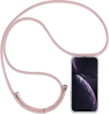 Produktbild von Apple Iphone Xr Hülle Hart Transparent Mit Rosa Schnur