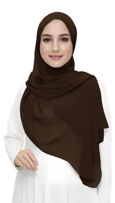 Produktbild von Hijab Kopftuch Schal Chiffon Dunkelbraun 180 x 75 cm