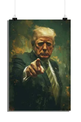 Produktbild von Donald Trump Poster - US Präsident Poster - Politik Poster - Zeigendes Poster - 61x91cm - Perfekt zum Einrahmen