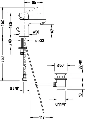 Produktbild von DURAVIT DC1013001010 D-Code Einhebel-Waschtischmischer S